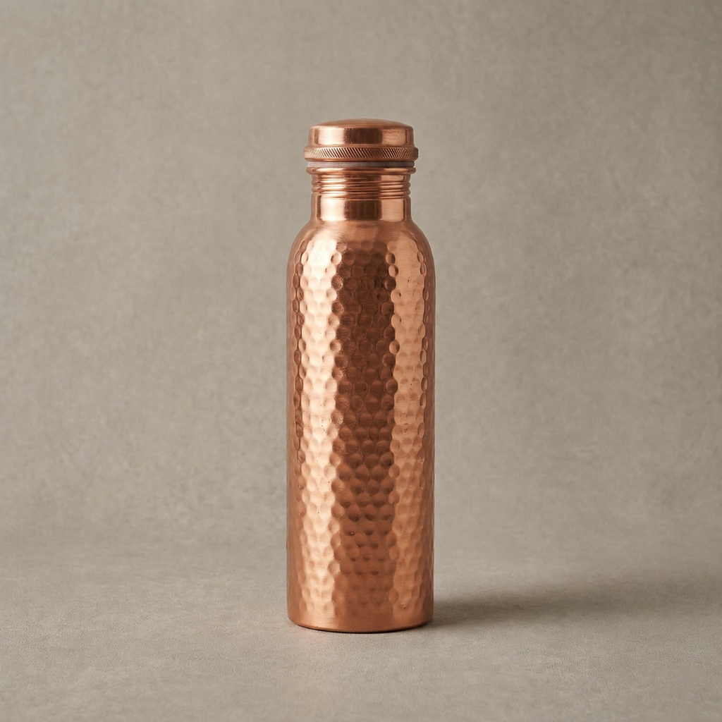 Copper & Co. Pure 99.9% Copper Water Bottle | Hand-Hammered, 34 oz