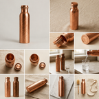 Copper & Co. Pure 99.9% Copper Water Bottle | Hand-Hammered, 34 oz